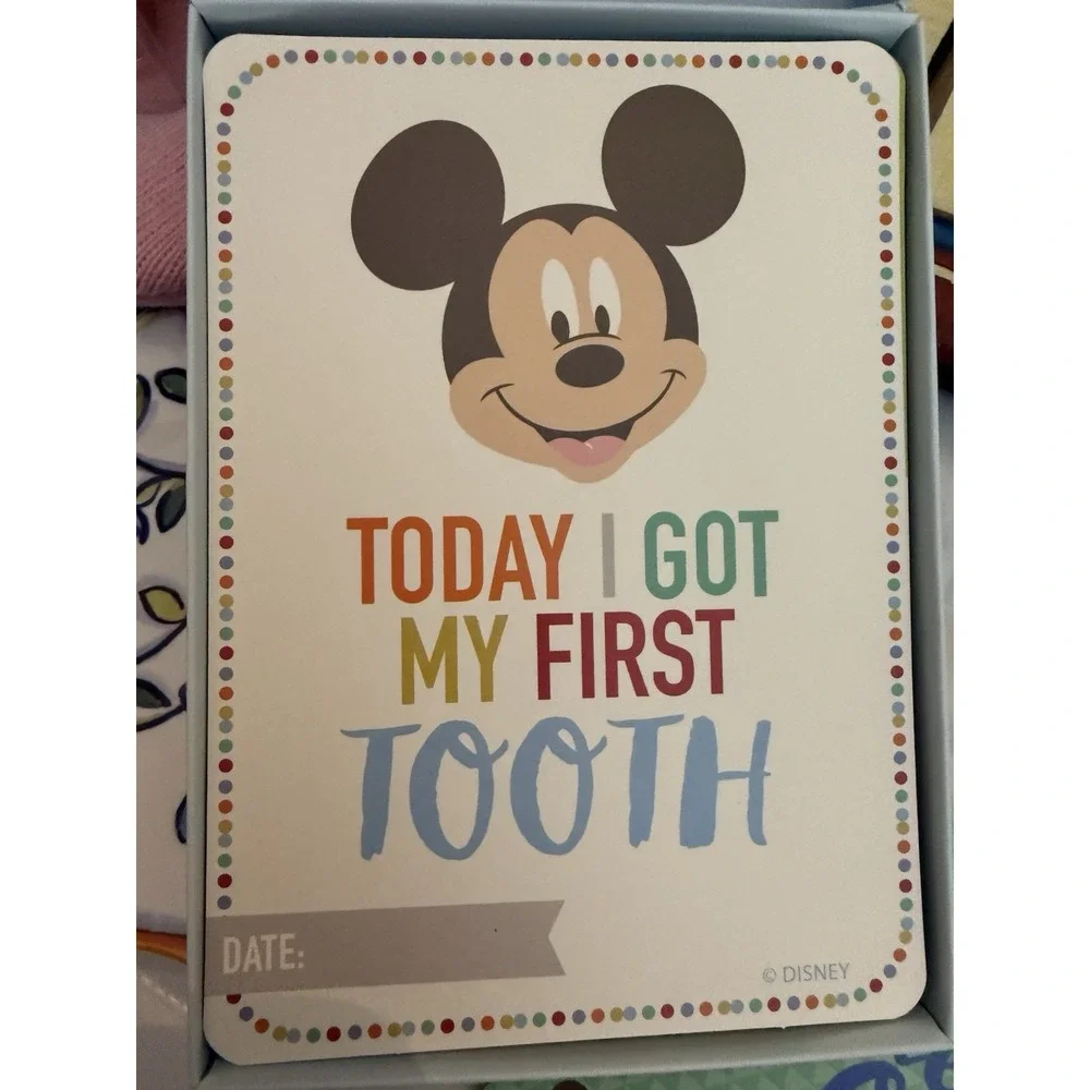 Disney Mickey Mouse First Year Baby Boy Milestone Cards New - Open Box -cute!